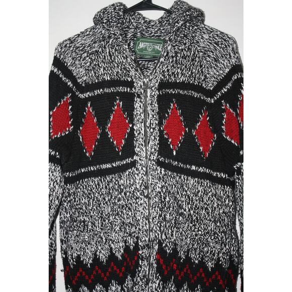 VTG American Eagle Hand Knit Cowichan Zip Up Sweater Men's Small - Picture 3 of 6